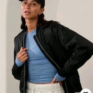NWT Athleta Sateen Bomber Jacket- Large